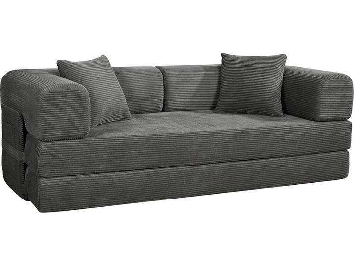 Vakuum-Schlafsofa LENA Polyester dunkelgrau