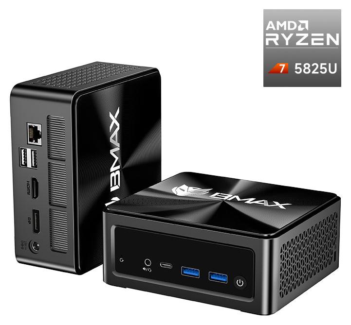 BMAX B5A Pro Mini-PC AMD Ryzen 7 5825U 16GB DDR4 512GB NVMe SSD Triple 4K WiFi 5 Bluetooth 5.3