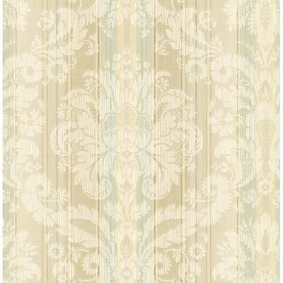 Seabrook Designs Okoro Striped Damask Unpasted Wallpaper