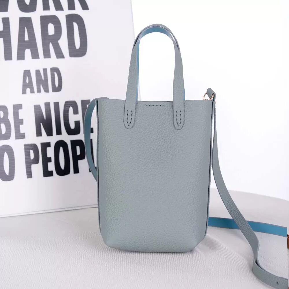 INF Handtasche DIY Materialpaket - Kompatibel mit Litschi-Muster, Erstklassiges Rindsleder, Mini Umhängetasche für Damen, Blau