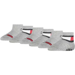 TOMMY HILFIGER Baby Unisex Socken, 6 Pack - FLAG SOCK ECOM, 3 Paar als Stoppersocken Grau / 15-18