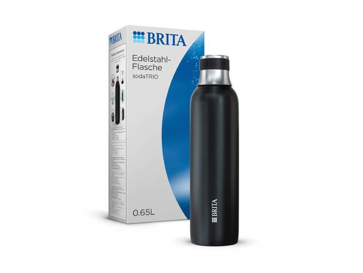 Brita sodaTRIO Edelstahlflasche 0.65L Schwarz