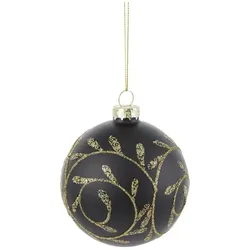 HOME STORY Weihnachtsbaumkugel   , schwarz , Glas,Aluminium Ø: 8