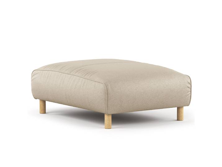 Pouf 100 x 43 x 70cm Beige Tissu Liane: Beige