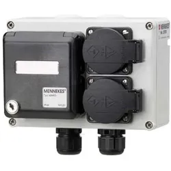 Mennekes, Baustromverteiler, Steckdosen-Kombination (2x, CEE 7/4, RJ45)