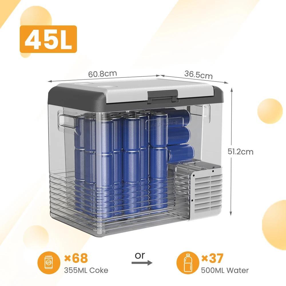 Tragbare Kühlbox - Kompressor Kühlschrank Gefrierbox 45 l - 12/24 V DC - 100-240 V AC - Für Auto Wohnmobil Camping