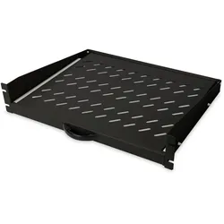DIGITUS 2HE ausziehb. Fachboden f. Schr. ab 450 mm Tiefe 88x483x352 mm, bis 30 kg, schwarz (RAL 9005)