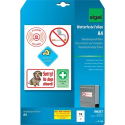 Sigel, Bastelpapier, InkJet-Folien (270 g/m2, 10x)