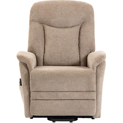 TV-Sessel DUO COLLECTION "Gandia XXL", hellbraun, B:82cm H:110cm T:96cm, Polyester 96%, Nylon 4%, Sessel, 150 kg belastbar, Stahlwellenunterfederung