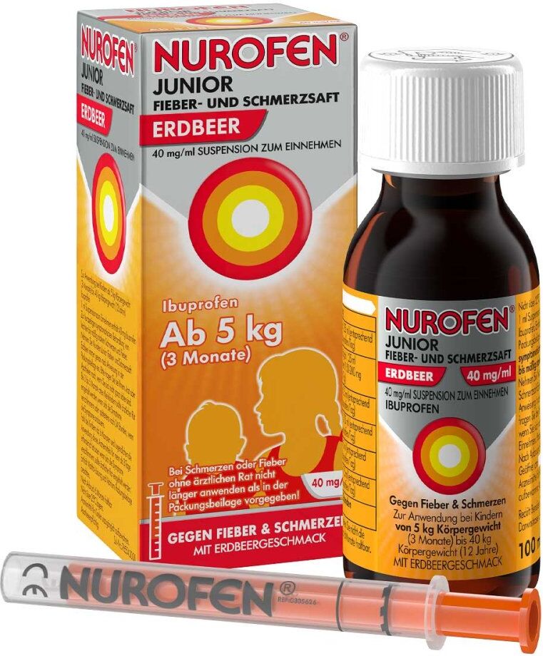 NUROFEN Junior Fieber- und Schmerzsaft Erdbeer 40 mg/ml