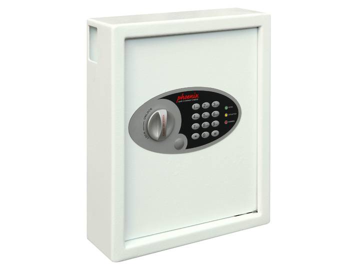 phoenix Safe KS0032E Coffre-fort à clés Cygnus serrure électronique - 48 crochets\, 300 x 360 x 100 mm\, blanc
