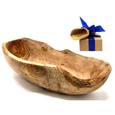 Obstschale OLIVENHOLZ-ERLEBEN "Obstschale oval rustikal ca. 25 – 29 cm aus Olivenholz", braun, B:13cm H:10cm T:27cm, Massivholz, Schüsseln, Obstschale, Jede Schale ist ein Unikat mit einzigartiger und natürlicher Maserung