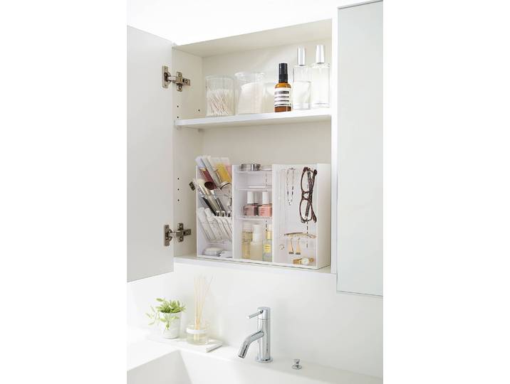 Make-Up Organizer Kunststoff Weiß/Weiß 12 x 25 x 8cm