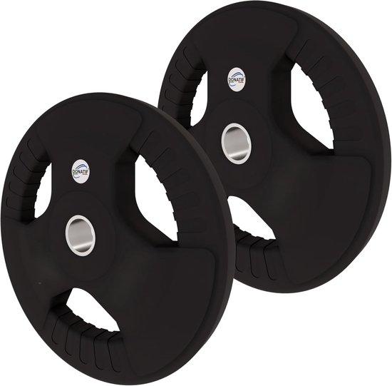 Famanu Halterschijven Set - Gietijzeren Gewichtsschijven mit Gummibeschichtung - 28 mm Bohrung - Schwarz