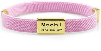 Uplifted Finds Scratch Resistant Engraved ID Cat Collar pink And Tag