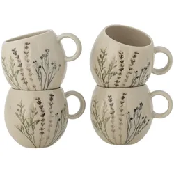 Bloomingville Bea Becher Multipack aus Steingut, Ø 9,5xH8,5 cm, 4er