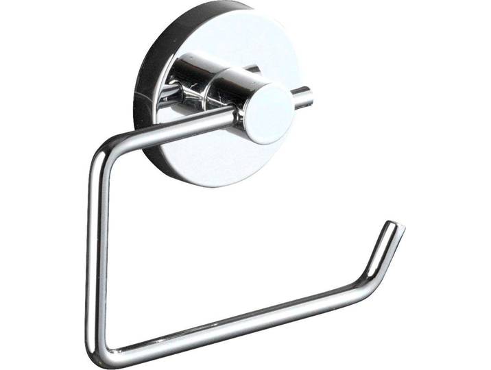 Toilettenpapierhalter WENKO Milazzo , grau (chromfarben), B:13,5cm H:17,5cm L:16cm, Stahl, Toilettenpapierhalter, Toilettenpapierhalter, Befestigen ohne bohren