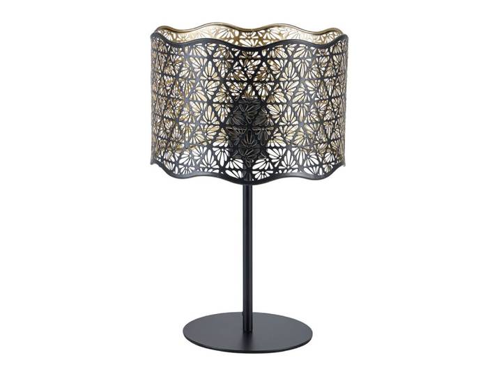 Lampe en métal noire et dorée
