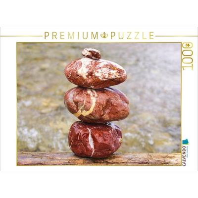 CALVENDO Puzzle Balance am Fluss - Steinmännchen an der Isar | 1000 Teile Lege-Größe 64x48cm Foto-Puzzle für glückliche Stunden