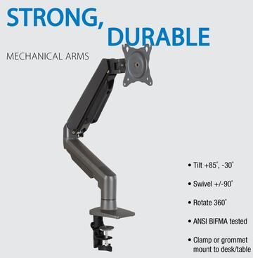 Office Star Products OSP Monitor Arm in Charcoal