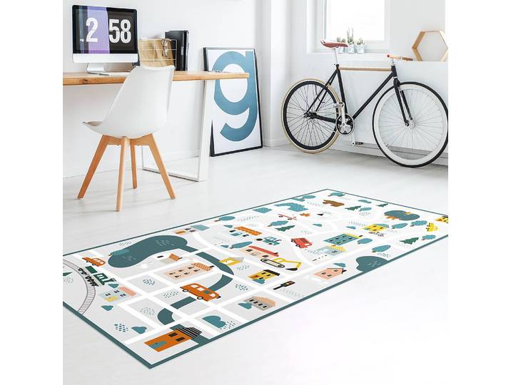 Vinylteppich Kleinstadt 80 x 160cm Multicolor
