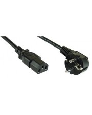 InLine Netzkabel Schuko gewinkelt auf Kaltgerätestecker 1,8m zum Anschluss von Elektrogeräten mit Kaltgeräteanschluss. VDE Farbe: schwarz Länge: (16652)