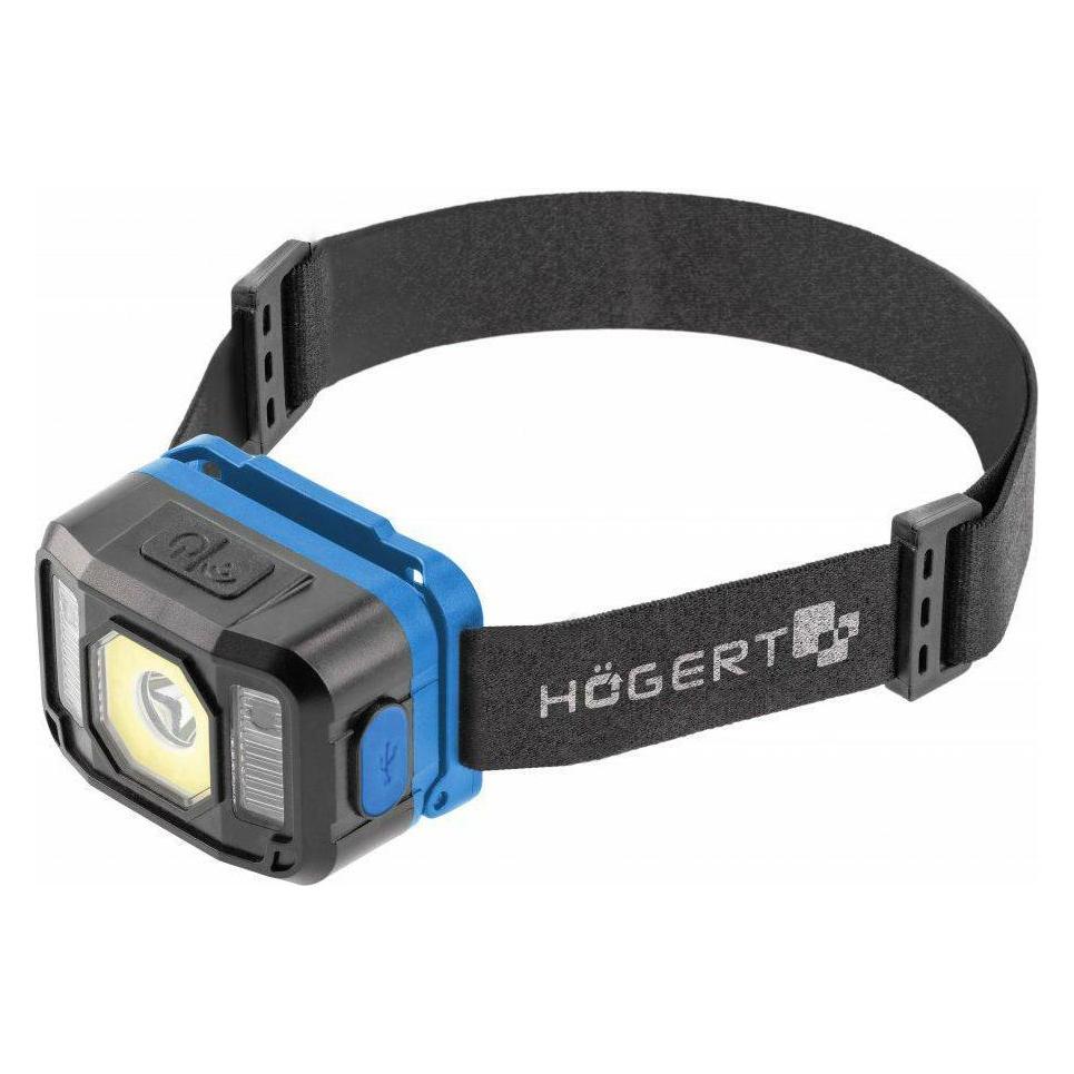 Hogert Högert Technik - LED-Stirnlampe USB wiederaufladbar - Superhelle Stirnlampe mit 6 Lichtmodi mit Bewe (HT1E422)
