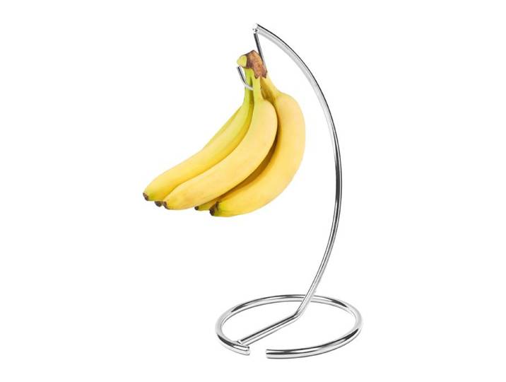Relaxdays Silberner Bananenhalter Metall
