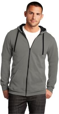 District DT800 The Concert Fleece Full-Zip Hoodie in Grey size Small   Cotton/Polyester Blend