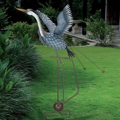 Regal Art & Gift - Drop Ship Kinetic Rocking Heron Sculpture Gray , Gray