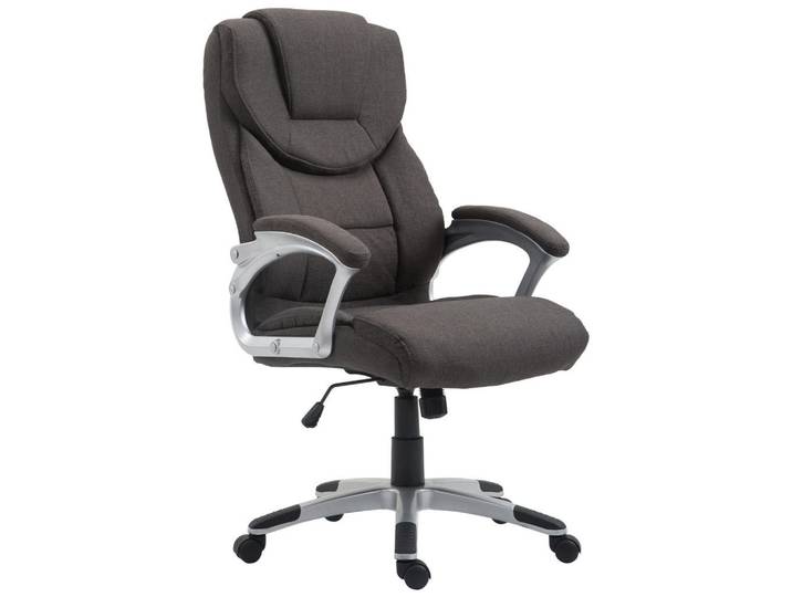 CLP Chefsessel Stoff dunkelgrau, Dunkelgrau, Kunststoff, 65x109x73 cm, Büromöbel, Bürostühle, Chefsessel
