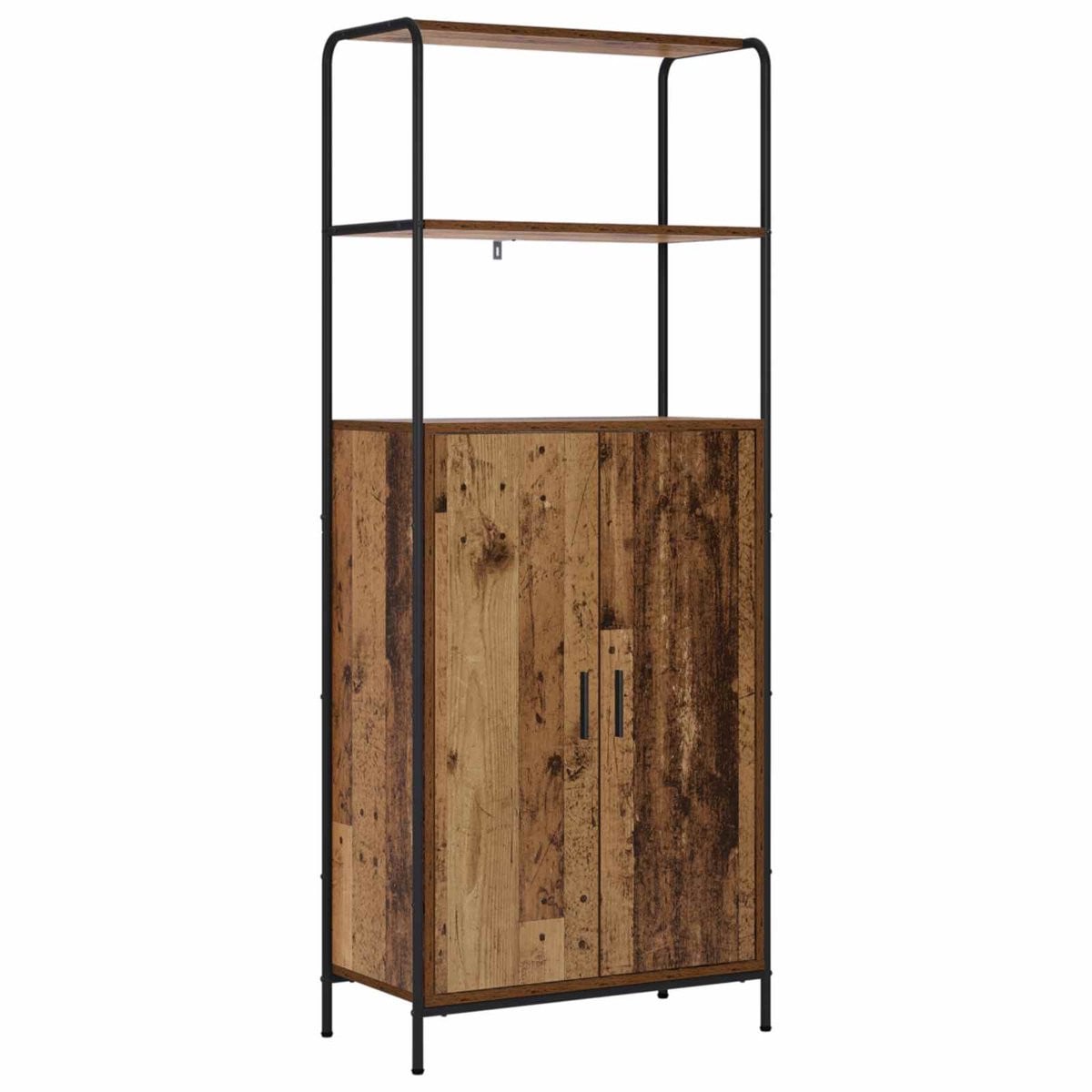 vidaXL Highboard van bewerkt hout en metaal, Oud hout, B: 40 cm, D: 33 cm, H: 161 cm