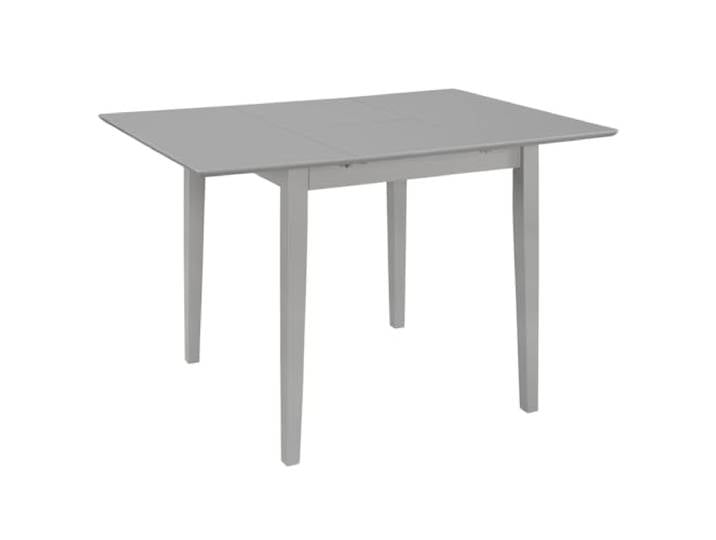 3-tlg. Esszimmer Set MDF Grau Massivholz, Kautschuk klappbar, 2 Stühle, einfache Montage, 110 kg am Platz