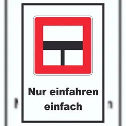 HB-Druck Nur einfahren in die Haupt­wasser­straße wenn niemand behindert wird Schild mit Symbol und Text A5 (148x210mm)