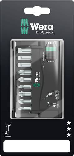 Wera 8600-9/TZ Rapidaptor 05073410001 Bit-Set 10teilig Schlitz, Kreuzschlitz Phillips, Kreuzschlitz Pozidriv