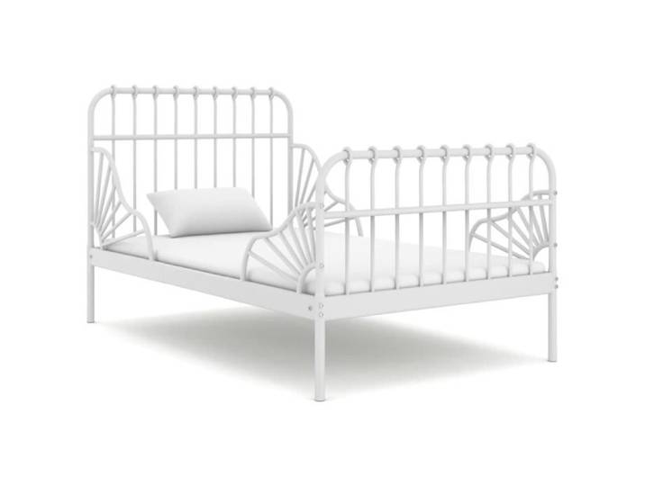 Cadre de lit extensible - INGSHOP - Blanc Métal - 80x130/200 cm - A lattes - Contemporain