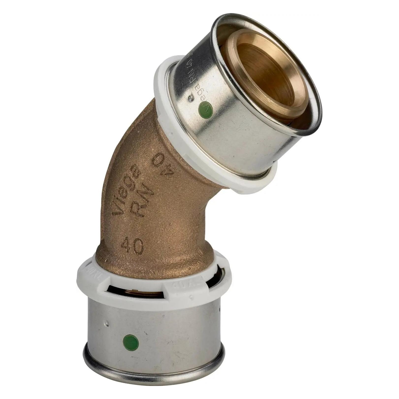 Viega Sanfix Fosta Sanfix P-Bogen 45 Grad, d 32mm Rotguss Modell 2126 (Winkelverbindung) (575069)