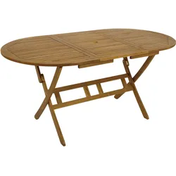 Klapptisch BENITA 85x160cm oval, Akazie geölt