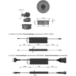 Halemeier, Lichtschalter + Storenschalter, 1-Kanal Funk-Schalter/Dimmer X-Mitter Smart Set