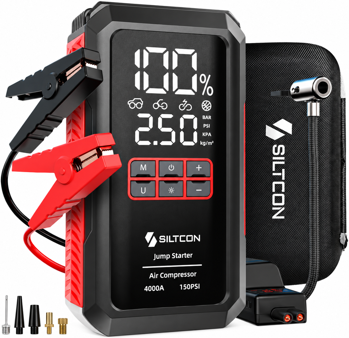 Siltcon Jumpstarter 4000A mit Kompressor, 10,8 bar und 24000 mAh