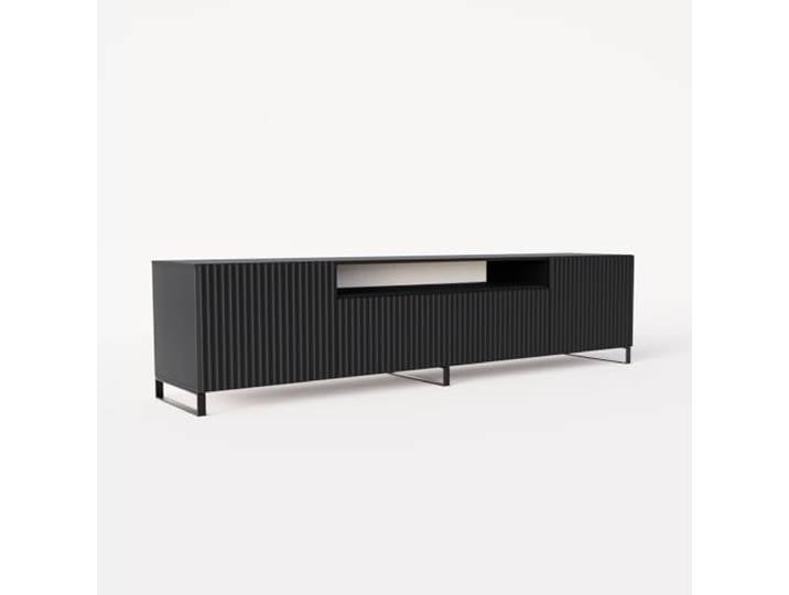 MEBLINI TV-Schrank 200cm Lang - Fernsehschrank - TV Lowboard Industrial - Unterschrank für Fernseher - TV-Unterschrank - TV-Schrank - Noemi - 200x41x53cm - Schwarz Matt
