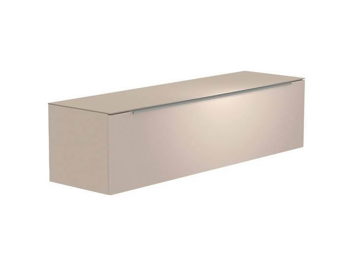 Moderano Lowboard, Alu, Sand, 2 Fächer, 160x41x45 cm, Beimöbel erhältlich, hängend, Abdeckplatte aus Glas, Wohnzimmer, Wohnwände, Lowboards, Lowboards hängend
