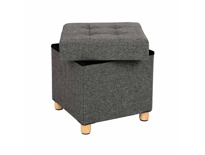 Hansiro Sitzhocker, Grau, 40x38x38 cm, Wohnzimmer, Sessel, Hocker & Hockerbänke, Sitzhocker
