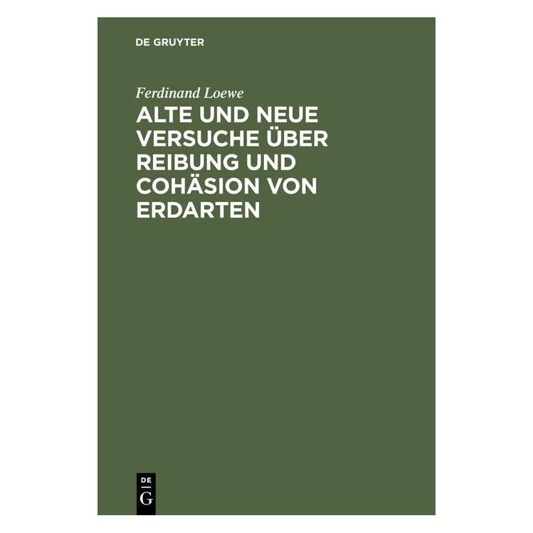 De Gruyter Loewe:Alte und neue Versuche über Reibu (Deutsch, Hardcover, Ferdinand Loewe) (67826496)