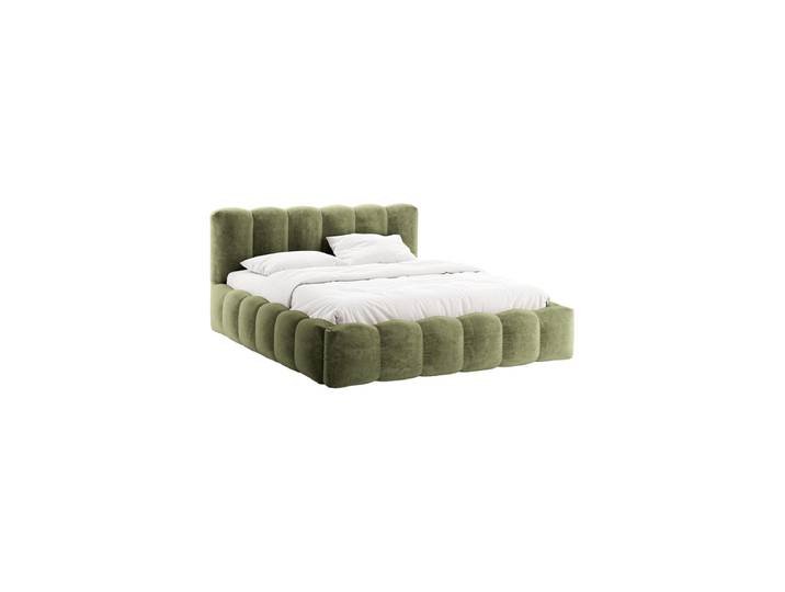Design Polsterbett „Cameron“ mit Ablagefach, Chenille Hellgrün CXL by Christian Lacroix