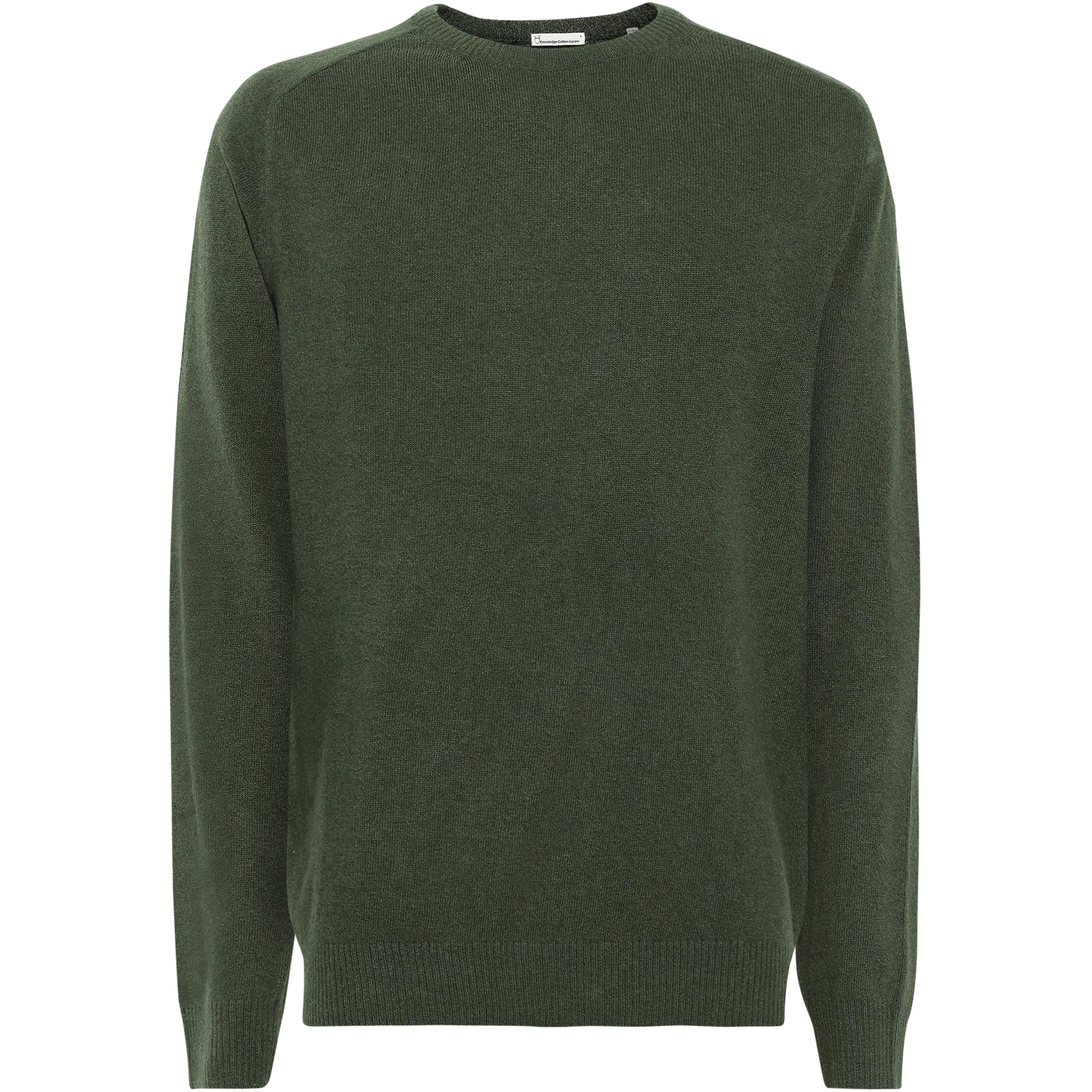 KnowledgeCotton Apparel Lambswool Crew Neck Herren Pullover gruen Größe S Lifestyle Hautfreundlich