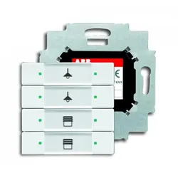 ABB 6127/01-84-500 Solo Bedienelement 4-fach mit BAU, weiß