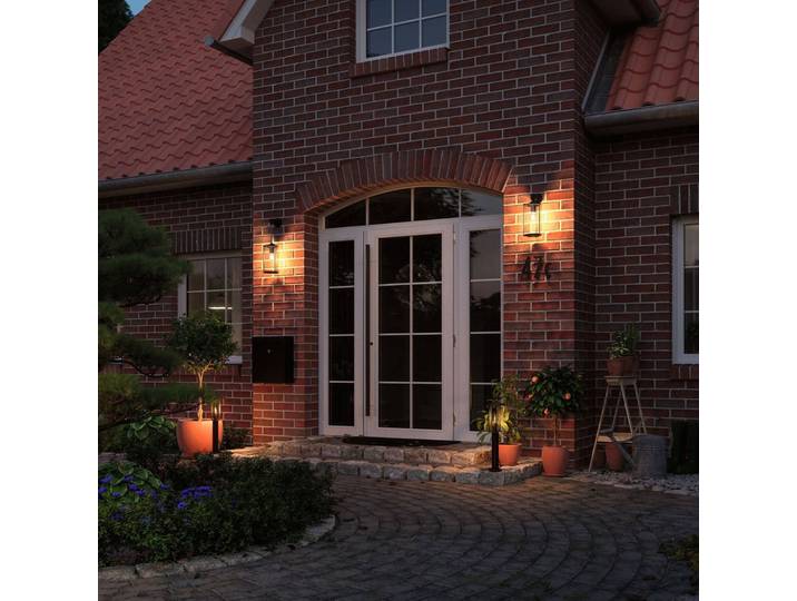 Paulmann Plug & Shine Sockellampe Classic Lantern 94322, dimmbar, schwarz, Metall