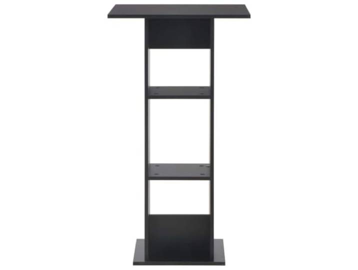 KFGWERSTY Esstisch 60 x 60 x 110 cm aus Holzwerkstoff Schwarz Mit 2 Ablagen unter der Tischplatte, leicht zu reinigen, auch als Esstisch nutzbar, zeitloses Design