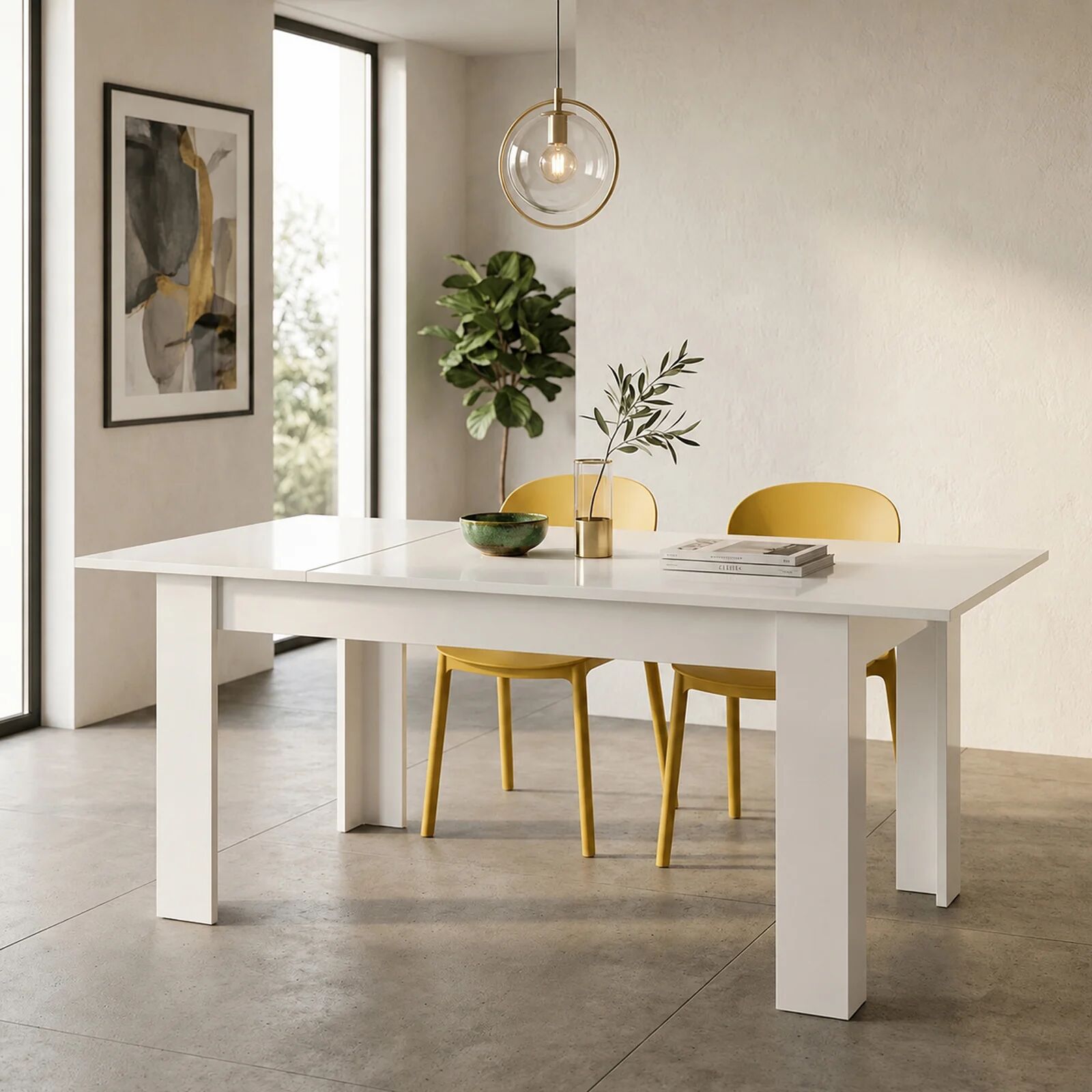 garneroarredamenti Tavolo allungabile 160-210cm bianco lucido Zenzero